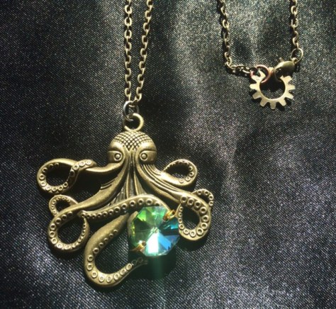 Steampunk pirate octopus necklace