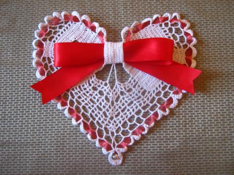 Heart Doily with Bow